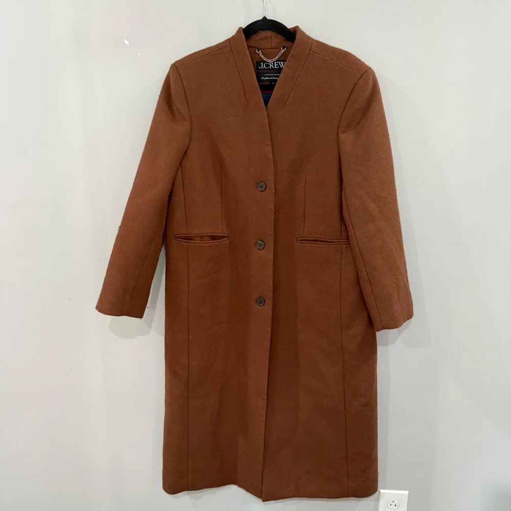 J Crew Coat Palais Topcoat Italian Melton Wool in Ground Coffee Brown - Picture 5 of 9
